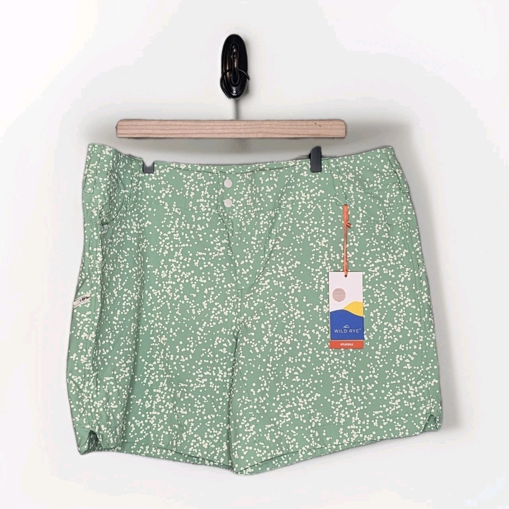 Rye Women Freda BIke Shorts Wild Thing Sea Glass‎ Green Athletic Hiking Size 18